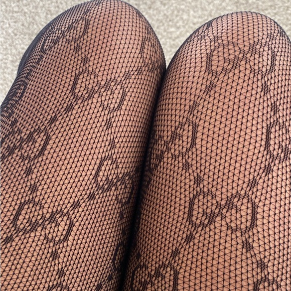 None Shoes - Black Fishnet Patterned Tights